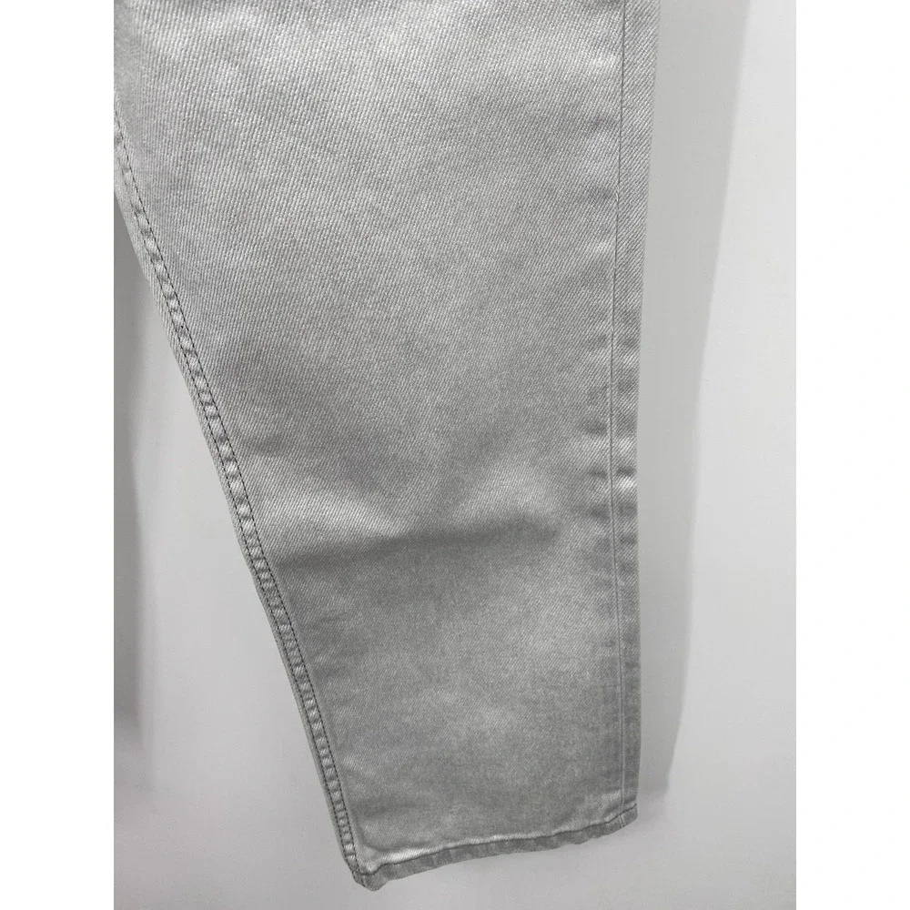 NWT Metallic silver‎ sparkly denim Top-shop straight jeans Size 28x32